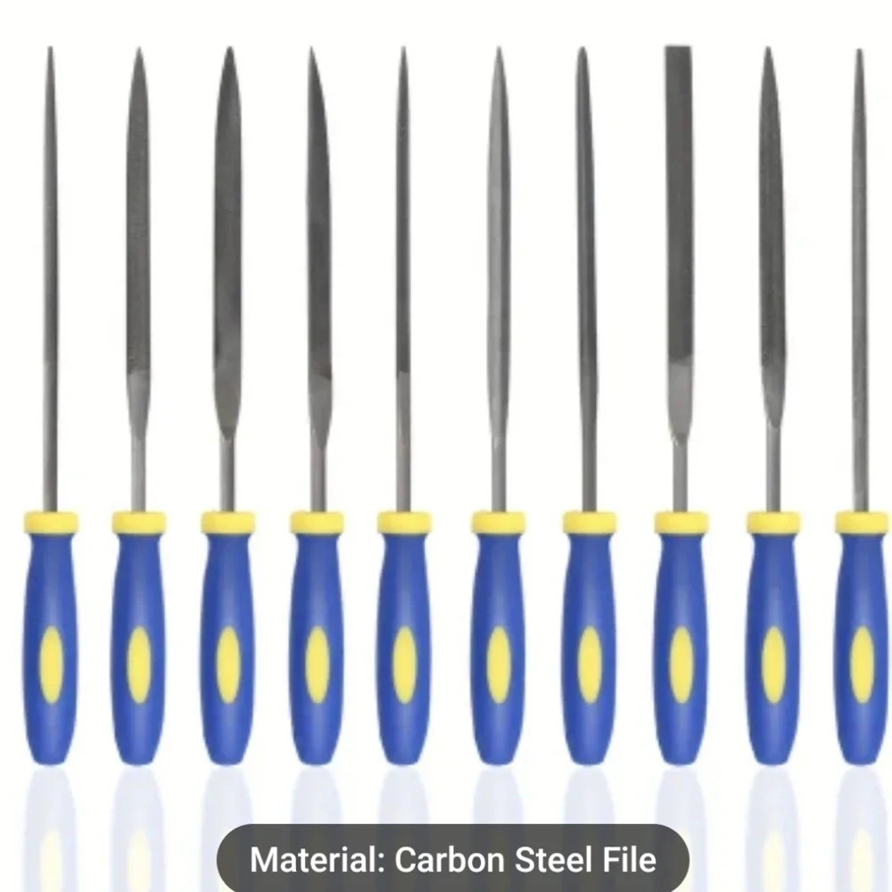 Set of 10 carbon steel files